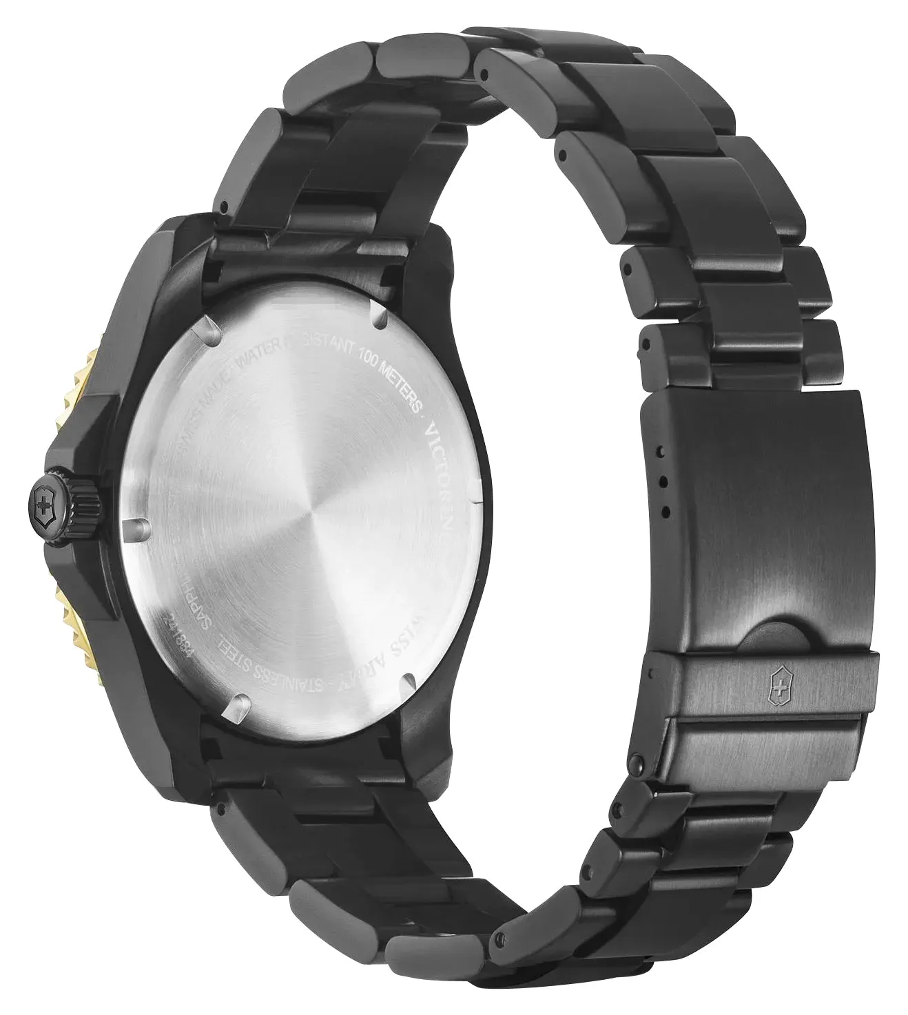 Victorinox Swiss Army Maverick Large Black Stainless Steel Black Dial Date Quartz Mens Watch 241884