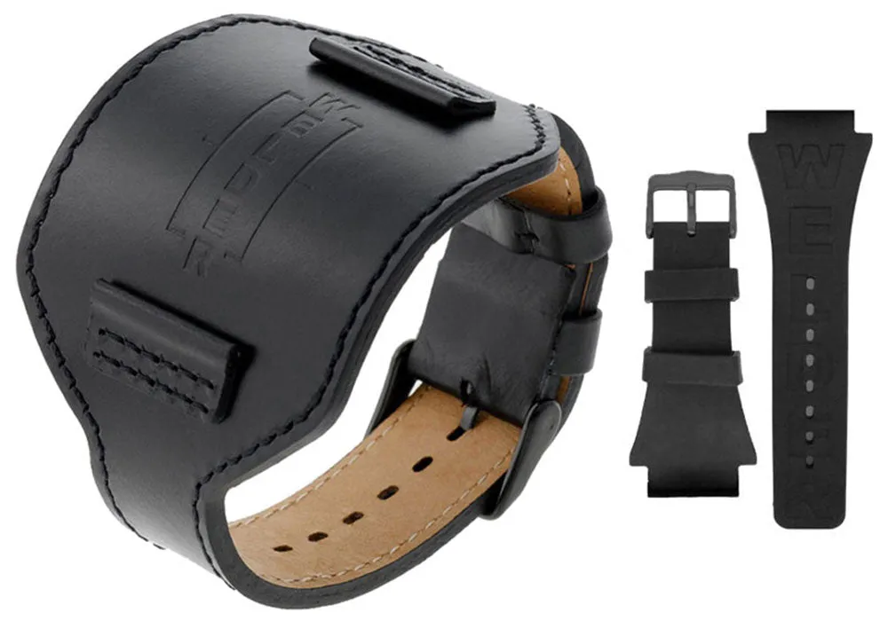 Welder by U-Boat K25 Chronograph Black Ion-Plated Mens Sport Watch Rubber & Leather Strap K25-4302