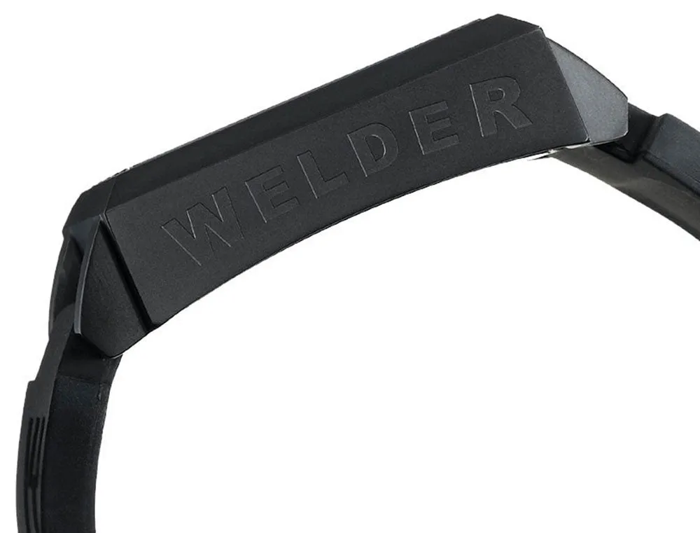 Welder by U-Boat K25 Chronograph Black Ion-Plated Mens Sport Watch Rubber & Leather Strap K25-4302