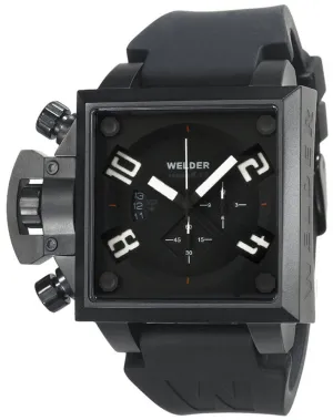 Welder by U-Boat K25 Chronograph Black Ion-Plated Mens Sport Watch Rubber & Leather Strap K25-4302