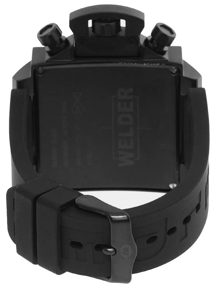 Welder by U-Boat K25 Chronograph Black Ion-Plated Mens Sport Watch Rubber & Leather Strap K25-4302