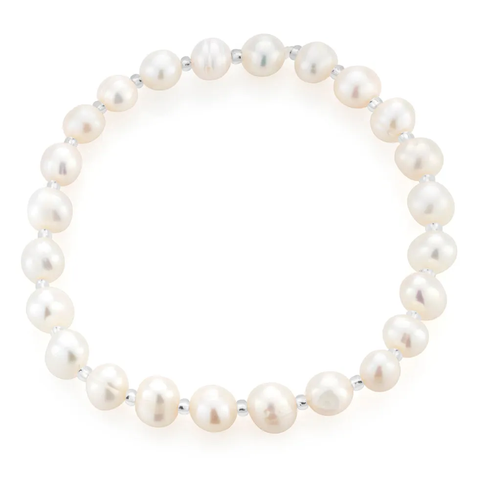White 6-7mm Freshwater Pearl Bracelet