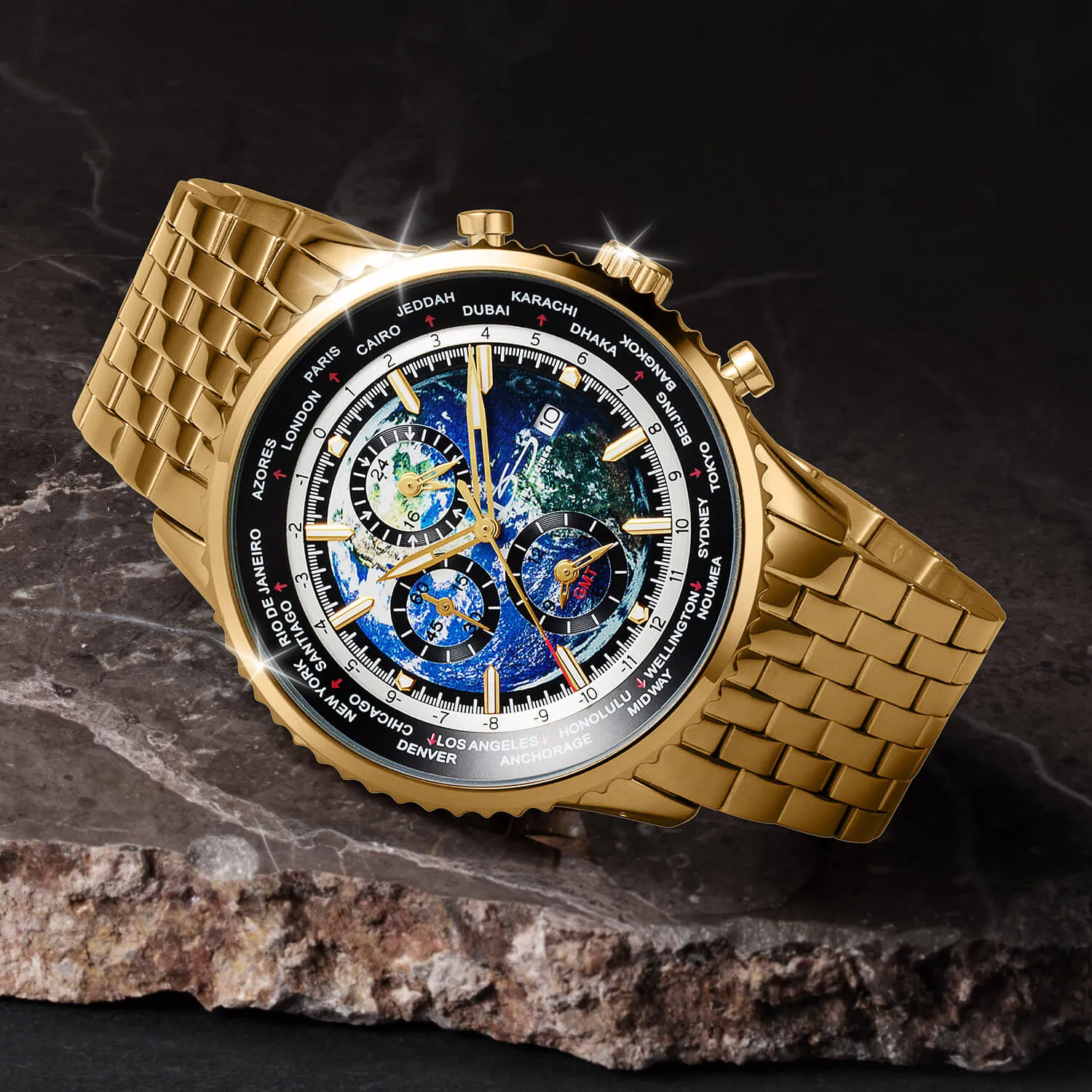 World Time Gold Men's Watch